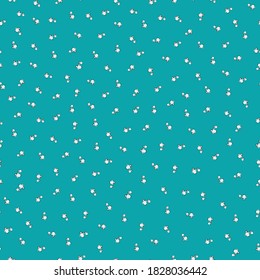 Cute ditsy Kawaii penguin baby vector seamless pattern background. Tiny scattered cartoon emperor chicks on aqua blue backdrop. Hand drawn winter themed design. All over print for children products