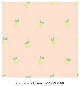 Cute Ditsy Lemon Seamless Pattern, Minimalist Pastel Citrus Fruit Vector Background for Fabric
