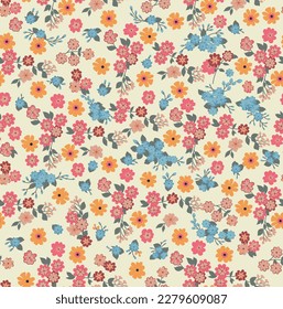 Cute ditsy print flower seamless pattern for clothing wallpaper surface wrapping scrapbook