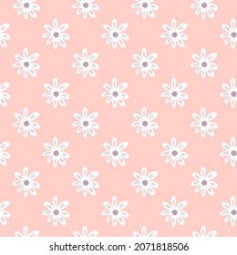 Patrón suave y suave en fondo rosa claro. Huella de caracol. Ornamento floral geométrico. Fondo botánico. Diseño para tela, impresión textil, superficie, envoltura, cubierta.