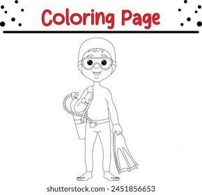 lindo buzo chico para colorear página. libro para colorear para niños