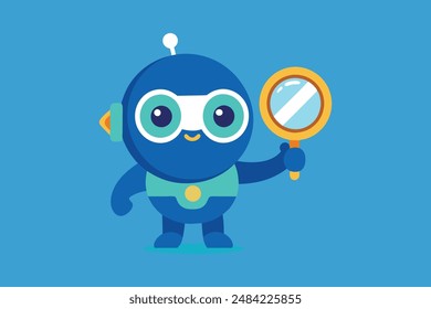 Cute Diver Look At Mirror Cartoon Vector Icon Illustration 