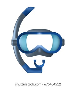 Cute Diving Mask Icon on White Background . Isolated Vector Illustration 