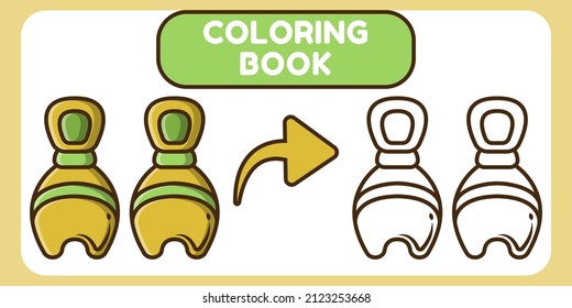 Cute-Tauchen-Schuhe handgezeichnet Cartoon-Doodle-Farbbuch für Kinder