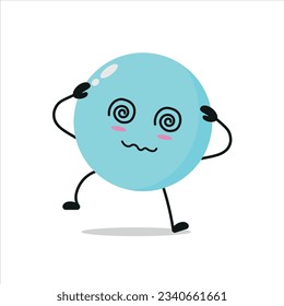 Cute dizzy bubble character. Funny drunk foam cartoon emoticon in flat style. bubble emoji vector illustration