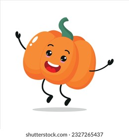 Cute dizzy pumpkin character. Funny drunk pumpkin cartoon emoticon in flat style. vegetable emoji vector illustration