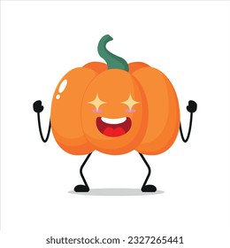 Cute dizzy pumpkin character. Funny drunk pumpkin cartoon emoticon in flat style. vegetable emoji vector illustration