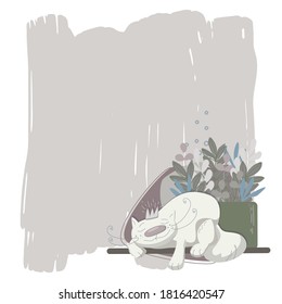 Cute to do list with at and flowers on grey background vector
