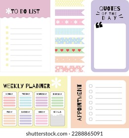 cute to do list journal notes planner