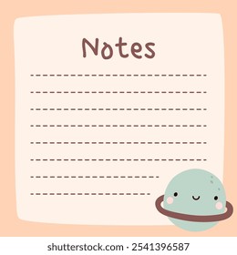 Cute to do list template. Kawaii design of daily planner, schedule or checklist. Perfect for agenda, planning, memo, notes, self-organization. Vector hand-drawn illustration. Stationery for children.