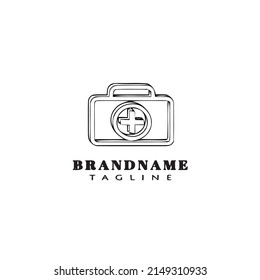cute doctor bag logo icon design template black modern isolated vector illustration