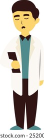 Cute Doctor Character with Cartoon Design Style. Flat Graphic Vector Illustration