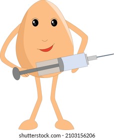 Cute doctor egg vector illustration cartoon
