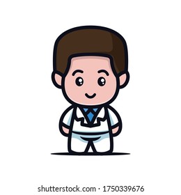 Cute doctor mascot icon illustration