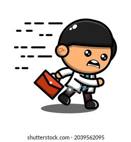 cute doctor rush illustration vector graphic