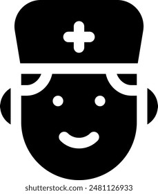 Cute Doctor Solid Icon Illustration