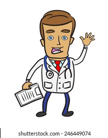 Cute doctor vector illustration
