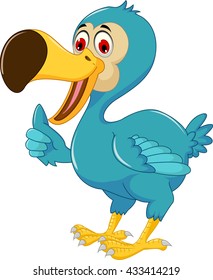 cute dodo bird cartoon thumb up