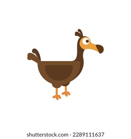 Cute dodo bird cartoon vector on a white background