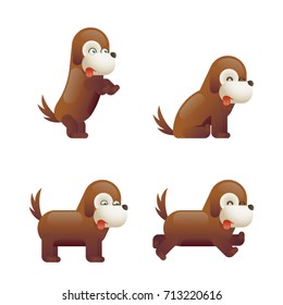 Cute dog 3d cartoon isolated character vector illustration