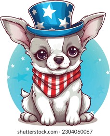 cute dog in 4th of july