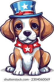 cute dog in 4th of july