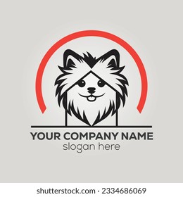 Cute dog abstract logo design vector template