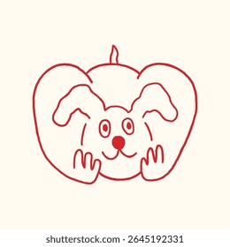 cute dog abstract logo illustration