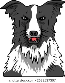 bonito cão irritado ilustração desenho de mão