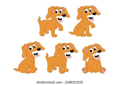 ilustración de dibujos animados de perros lindos