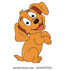 Cute Dog Animal Cartoon Simple Vector Design