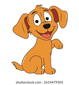 Cute Dog Animal Cartoon Simple Vector Design