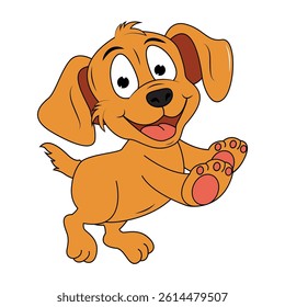 Cute Dog Animal Cartoon Simple Vector Design