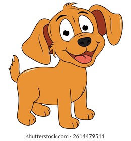 Cute Dog Animal Cartoon Simple Vector Design