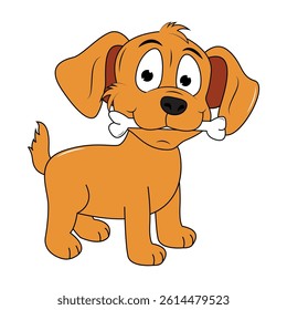 Cute Dog Animal Cartoon Simple Vector Design