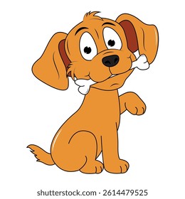 Cute Dog Animal Cartoon Simple Vector Design