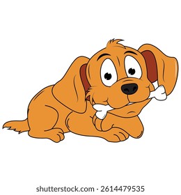 Cute Dog Animal Cartoon Simple Vector Design