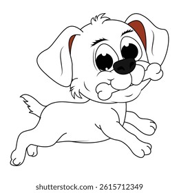 Cute Dog Animal Cartoon Simple Vector Illustration