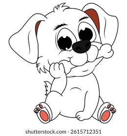 Cute Dog Animal Cartoon Simple Vector Illustration