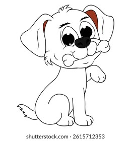 Cute Dog Animal Cartoon Simple Vector Illustration