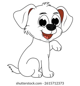 Cute Dog Animal Cartoon Simple Vector Illustration