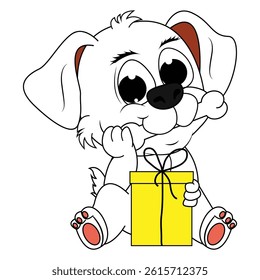 Cute Dog Animal Cartoon Simple Vector Illustration