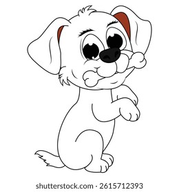 Cute Dog Animal Cartoon Simple Vector Illustration