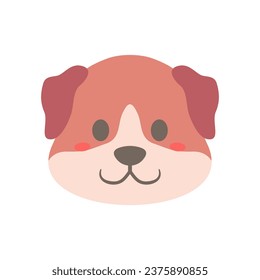 Cute dog animal of face design vector illustration in a flat style