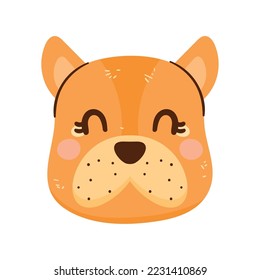 cute dog animal head character