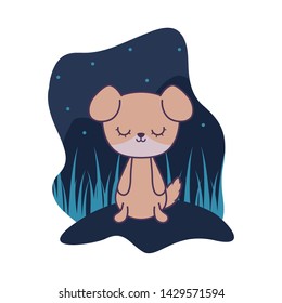 cute dog animal isolated icon