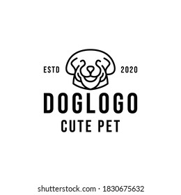 Cute Dog animal logo design Vector