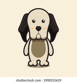 Cute dog animal mascot character cartoon vector icon illustration. Animal mascot icon concept isolated vector. Flat cartoon style