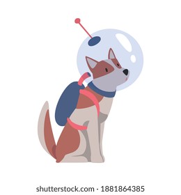 Cute Dog in Astronaut Costume, Funny Pet Animal Character Dressed in Costume for Masquerade, Carnival, Party, Holiday Celebration Cartoon Style Vector Illustration