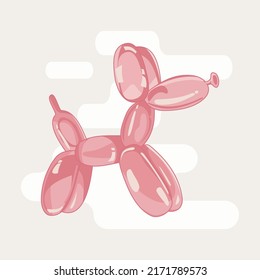 cute dog balloon cartoon illustration